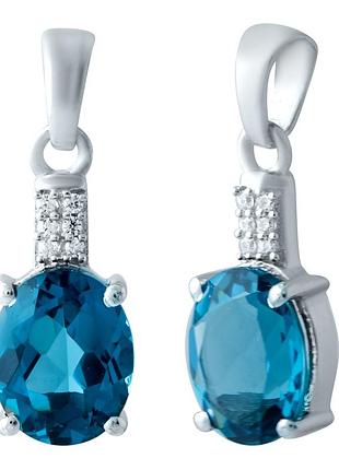 Серебряная подвеска proba с топазом лондон блю 1.924ct (1911259)