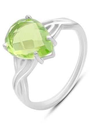 Срібне кільце proba з хризолітом 3.095ct, вага виробу 2,86 г (60002442) 16.5 розмір