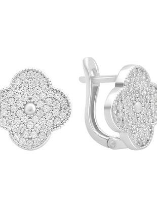 Серебряные серьги proba с фианитами 1.4ct (2197867)