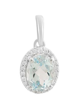 Серебряная подвеска proba с топазом 1.633ct, фианитами (2212362)