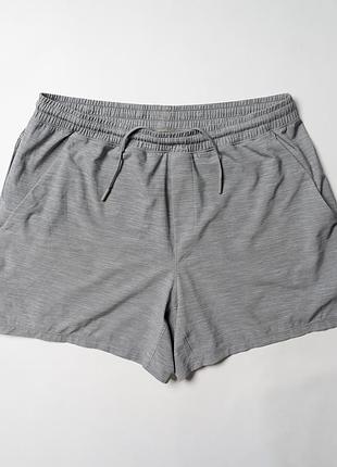 Lululemon athletica grey elastic waist drawstring athletic workout shorts training gym  [pmh017285]