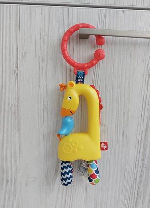 Брязкальце-підвіска прорізувач fisher price жираф з пташкою-вертушкою