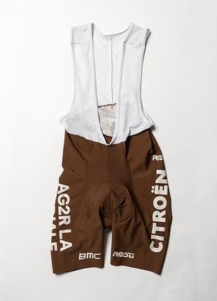 Rosti cycling summer bib shorts ag2r citroen team white brown [pmh017288]