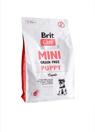 Сухий корм brit care mini grain free puppy lamb для цуценят мініатюрних порід, що базується на ягнятині.