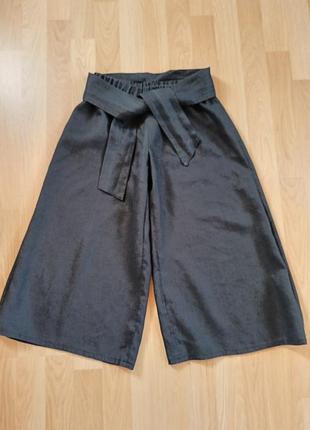 Трендовые женские летние черные бриджи бермуды zara