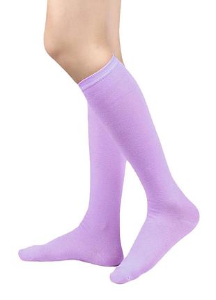 Гольфы ниже колена однотонные сиреневые one size