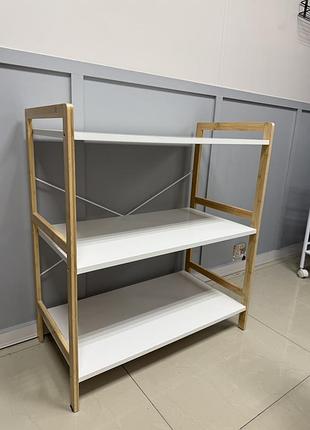 Стелаж зпол бамбук/білий 70×78х37 см стелаж jysk з каркасом з мдф