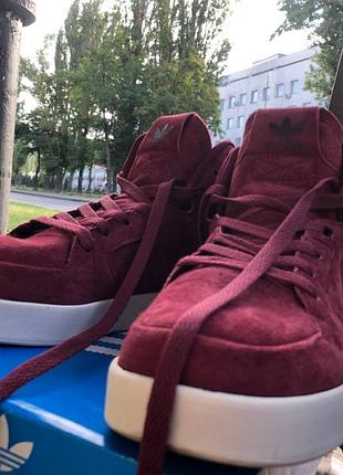 Оригінальні бордові замшеві кросівки adidas originals tubular / хайтопи / streetwear