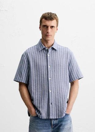 Чоловіча сорочка zara  розміри xl, l, m