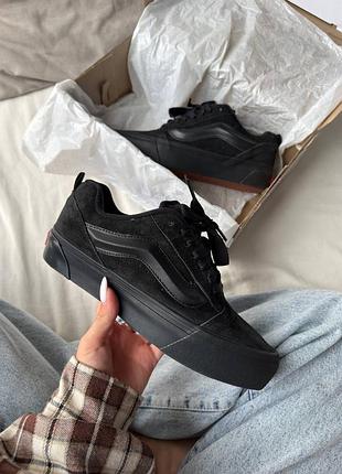 Vans knu school platform total black/ванс кну скул платформ полностью чёрные 36 37 38 39 40 41