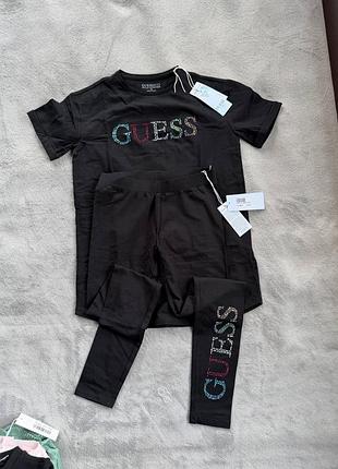 Новий комплект guess для дівчинки (футболка + легінси)з бірками 146/152