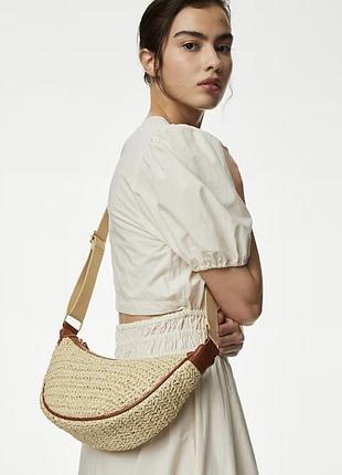 Сумка m&s..,round straw cross body