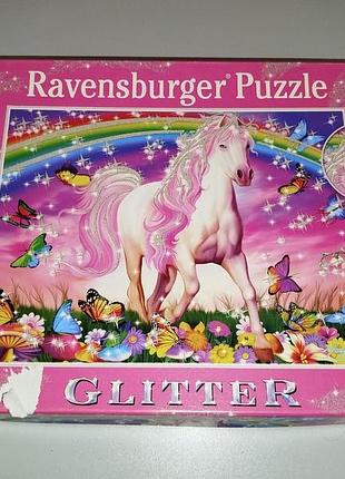 Пазли ravensburger glitter єдиноріг 100 xxl (з бліскітками / глітером) пазлы