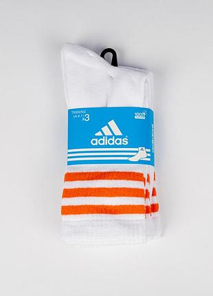 Набор (з шт.) ярких мужских носков бренда adidas. высокие, с цветными полосками. training orange