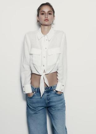 Лляна сорочка рубашка блуза zara