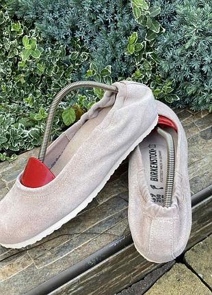 Birkenstock оригінальні фірмові шкіряні анатомічні жіночі сліпони лофери балетки натуральна шкіра 39р.
