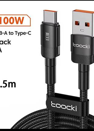Кабель toocki usb type-c для передавання даних і швидкого заряджання смартфона 0. 5 метрів