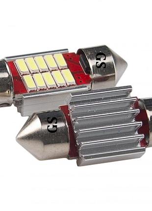Автолампа gs fs-4014-10smd 12v 31 mm canbus driver white