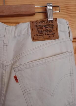Вінтажні світлі білі джинси levi's 881 02 orange tab w36 l32 100% бавовна