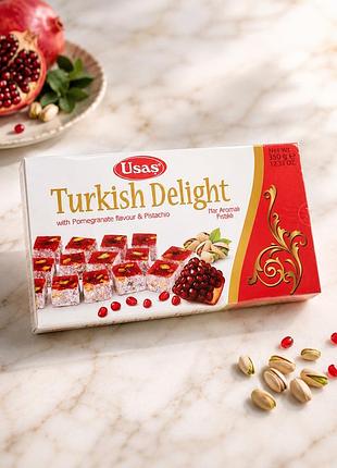 Рахат-лукум usaş turkish delight зі смаком граната та фісташками 350 г