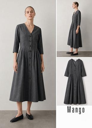Сукня жіноча плаття міді на гудзиках mango