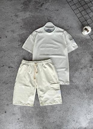 Костюм stone island чоловічий шорти+футболка у багатьох кольорах
