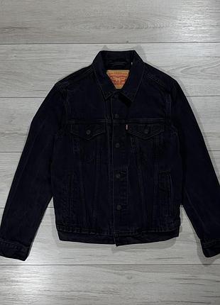 Черная премиум джинсовая куртка левис levi’s original trucker luxury, s, оригинал