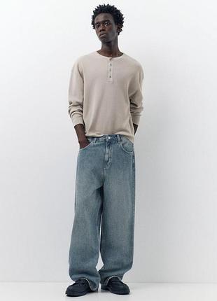 Джинси pull&bear relaxed fit baggy, пул бір джинси, блакитні джинси, широкі джинси, беггі баггі чоловічі джинси, skater pull bear baggy