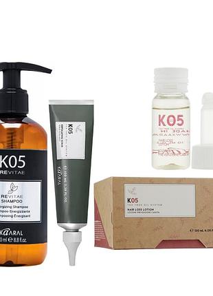 Набір для волосся проти випадіння kaaral k05 hair care revitae шампунь 250 мл, лосьйон 12х10 мл та скраб 100 мл