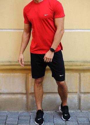Чоловічий літній спортивний костюм футболка шорти 48 50 52 54 56 m l xl 2xl 3xl 56, червоний