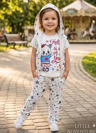 Костюм для дівчинки футболка брюки жилет 86 92 98 104 92
