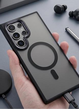 Черный матовый чехол на samsung galaxy s24 ultra магсейф чехол черный magsafe