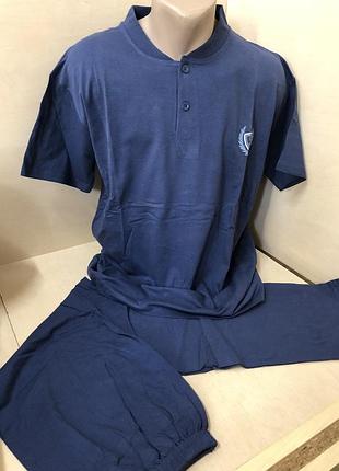 Демисезонная мужская пижама турция футболка брюки хлопок м l xl 2xl