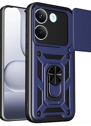 Чохол fiji camera defence для poco x8 pro бампер із захистом камери та підставкою dark blue