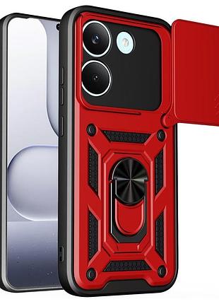 Чохол fiji camera defence для poco x8 pro бампер із захистом камери та підставкою red