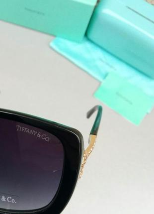 Tiffany & co очки женские солнцезащитные черные с градиентом9 фото