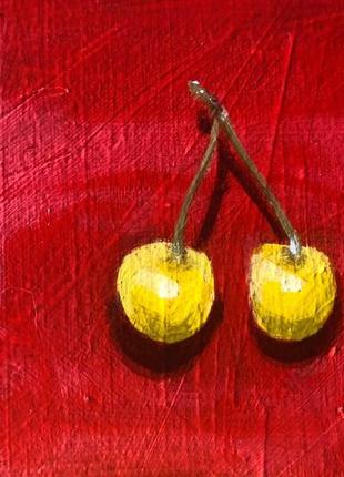 Картина маслом «лимоны и черешня»2 фото