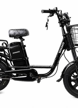 Электрический велосипед minako monster pro 16" (2000w 60v 30ah) с корзиной и грузовым багажником