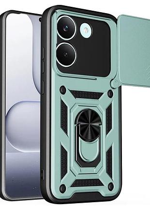 Чохол fiji camera defence для poco x8 pro бампер із захистом камери та підставкою green