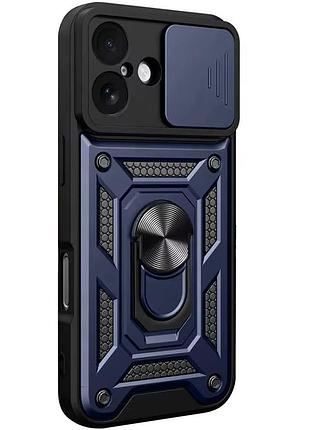 Чохол fiji camera defence для apple iphone 17 бампер із захистом камери та підставкою dark blue