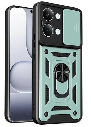 Чохол fiji camera defence для poco x8 pro max бампер із захистом камери та підставкою green