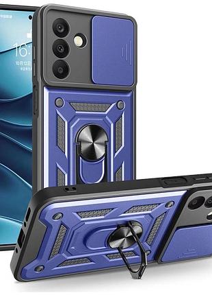 Чохол fiji camera defence для samsung galaxy a27 5g (a276) бампер із захистом камери та підставкою dark blue