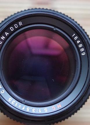 Объектив carl zeiss jena mc sonnar 3.5 135mm резьба м42 №164889 с крышками