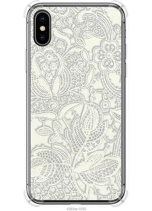 Чехол на iphone x белое кружево из силикона fch_0165318