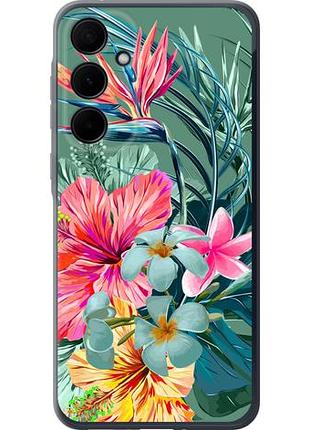 Чехол на samsung galaxy a35 тропические цветы из силикона fch_0164907