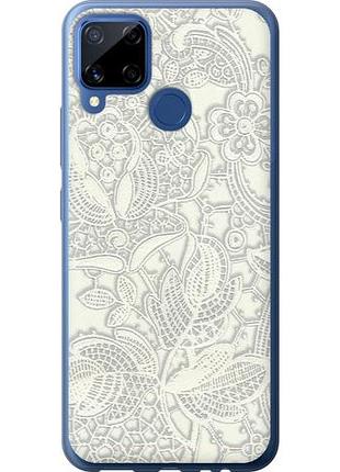 Чехол на realme c15 белое кружево из силикона fch_0165267