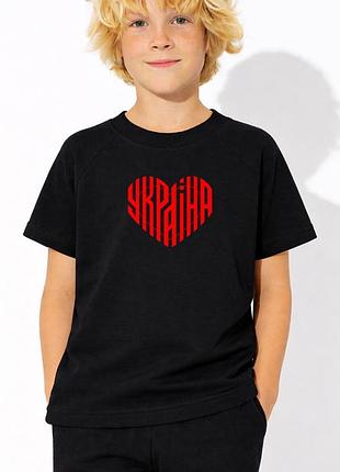 Футболка-реглан детская с патриотическим принтом 26/д627-24-р2 черная 128