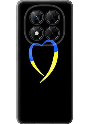 Чехол на xiaomi redmi note 14 pro 5g жёлто-голубое сердце из силикона fch_0164244