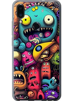 Чехол на meizu note 9 cмешные монстры из пластика fch_0156013