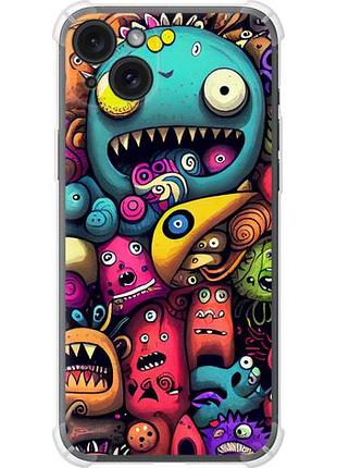 Чехол на iphone 15 plus cмешные монстры из силикона fch_0156094